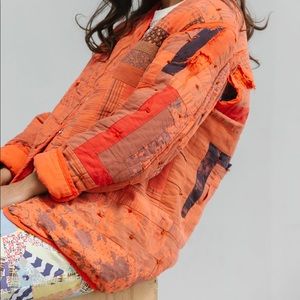 ISO CARLEEN QUILT LINER PATCHWORK JACKET / HARRIS DUSTER IN PERSIMMON XS OR S